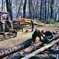 Ein privates "Sägewerk" mit Traktor-Antrieb, Mai 1992
