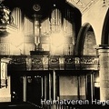 Inneres der ehemaligen Martinuskirche mit Kanzel und Orgel
