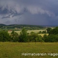 Gewitterwolken über Altenhagen mit Blick von Hinter dem Ellenberg