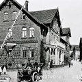 Schlagbäume beim Hotel Kriege, Iburger Straße/Dorfstraße 1913