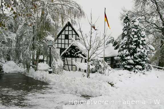 Fachwerkhaus am Osterbrink in Altenhagen im Winter
